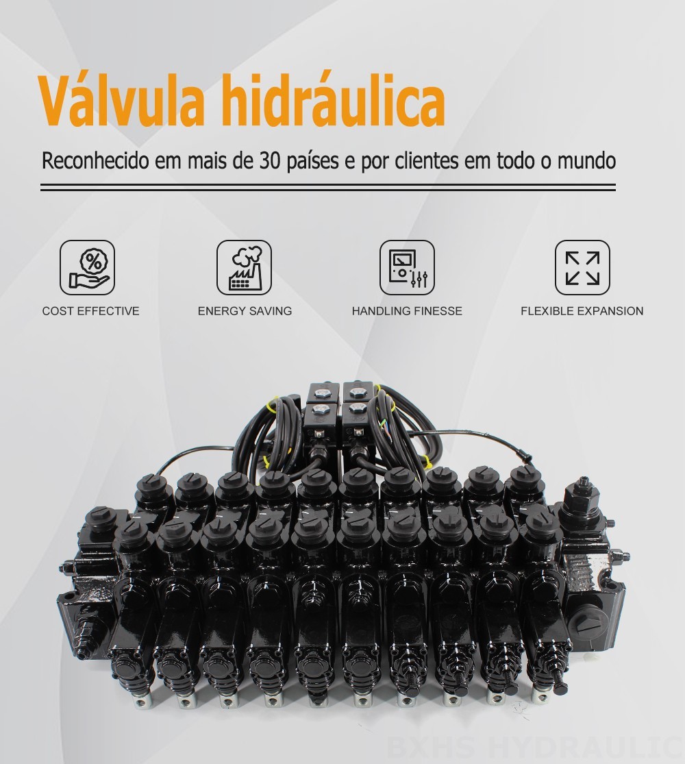 DCV150-10-NPT Manual e Eletro-hidráulico 10 carretéis Válvula direcional seccional
